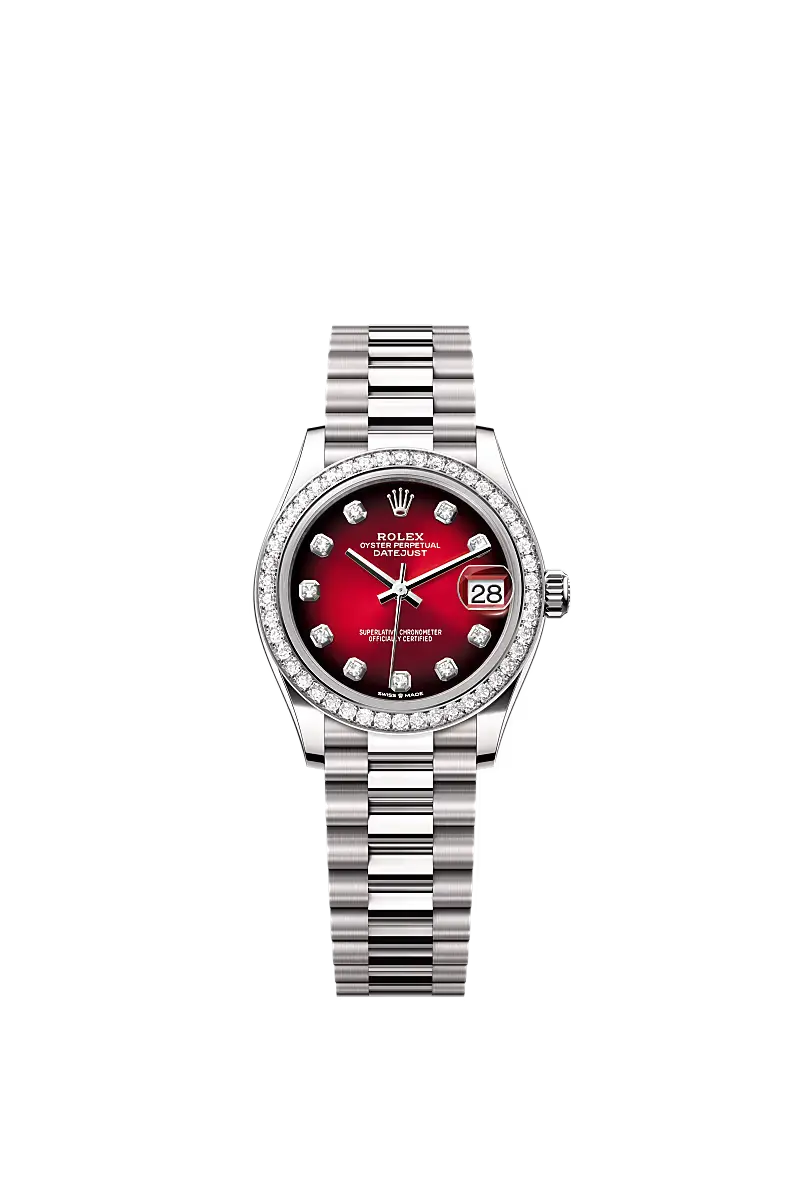 Rolex Datejust 31 Oyster, 31 mm, White Gold and Diamonds Ref.278289RBR